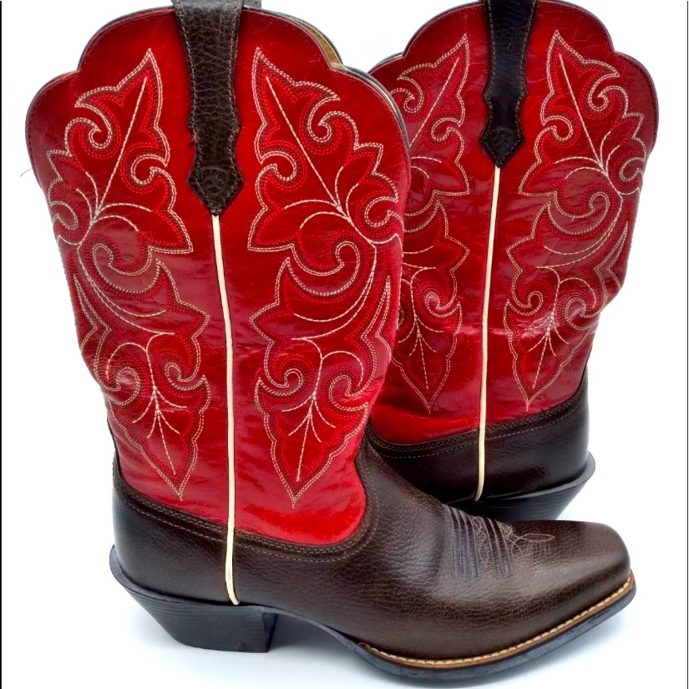 Women’s Ariat Red & Brown Western Cowgirl Boots